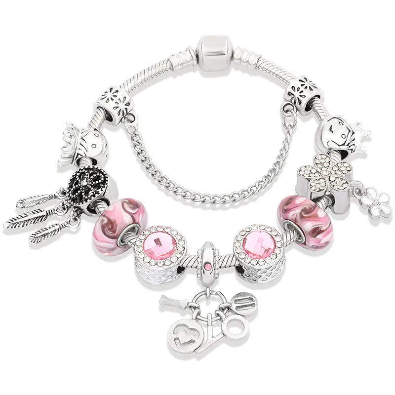 Romantic Glass Bead Bracelet for Women